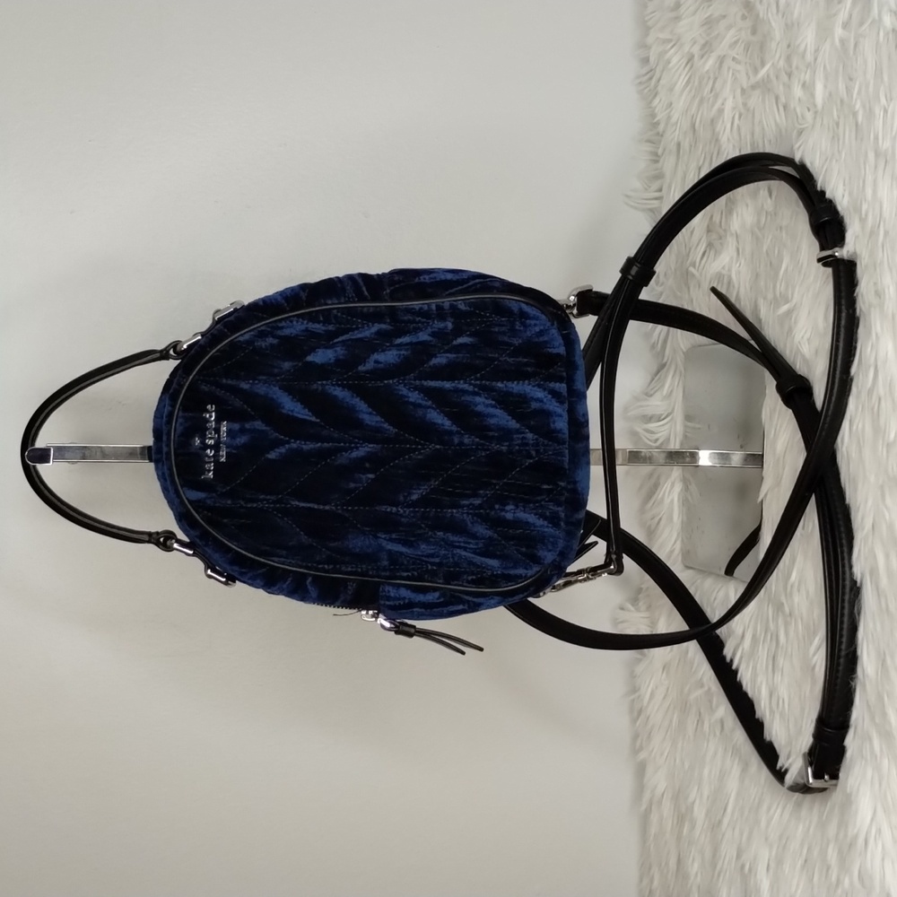 Kate Spade Briar Lane Quilted Crushed Velvet Mini Convertible Backpack
